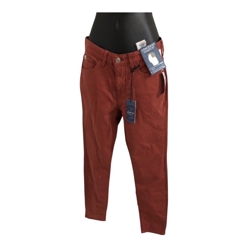 Curve Appeal brown aragon high rise comfort waist skinny‎ jeans pants size 2/26